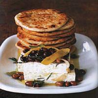 Feta and Marinated Niçoise Olives with Grilled Pitas image
