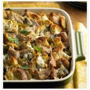 Pork Roast Strata with Green Chiles and Goat Cheese_image