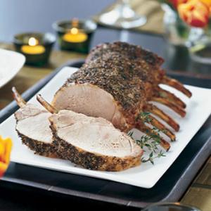 Herb-Brined Pork Prime Rib Roast Recipe | Epicurious.com_image