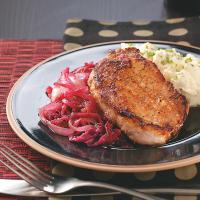 Caraway Pork Chops and Red Cabbage image