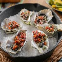 Roasted Oysters with Warm Bacon Vinaigrette image