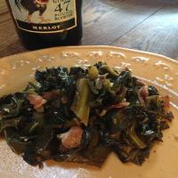 Wilted Collards Greens With Bacon and Onion image
