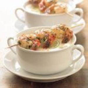 Corn Chowder with Grilled Shrimp_image