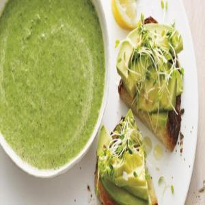 Broccoli-Spinach Soup with Avocado Toasts Recipe | Kitchen Daily_image