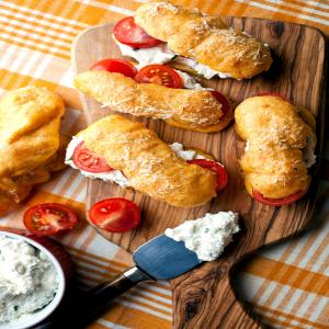 Tomato Éclairs With Creamy Ricotta and Basil Filling image
