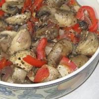Marinated Mushrooms with Red Bell Peppers image