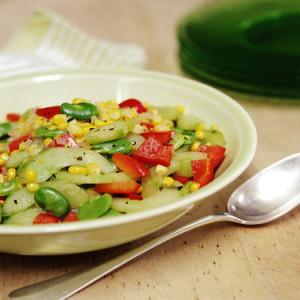 Corn, Fava Bean, and Cucumber Succotash image