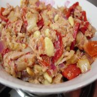 Tuna With Roasted Peppers and Pine Nuts image