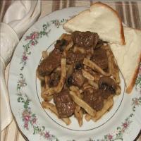 Home-Style Beef 'n Noodles w/Mushrooms and Onions for a Crowd image