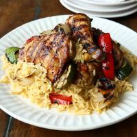 Grilled Chicken & Veggies Over Rice image