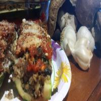Mushroom and Spinach Stuffed Zucchini image