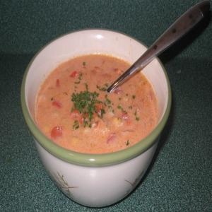 Coconut Chickpea Soup, With Tomato Chunks and Fried Cumin_image