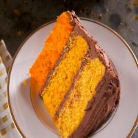 Orange Ombre Birthday Cake with Chocolate Frosting image