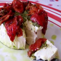 Brie Topped With Pesto and Sun-Dried Tomatoes_image
