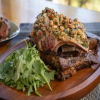 Rack of Lamb with Herb Crust, Lamb Jus and Rice Pilaf image