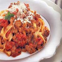 Fettuccine with Creamy Tomato and Sausage Sauce image