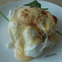 Eggs Benedict with Mock Hollandaise Sauce image