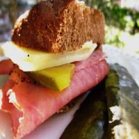 Pastrami and Pickle Pan-Fried Sandwich image