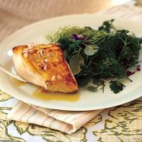 Sauteed Black Cod with Shallot-Lemon Vinaigrette and Fresh Herb Salad image