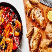 Roast Chicken with Bell Peppers, Lemon, and Thyme image