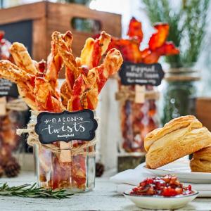 Crispy Bacon Twists with Gouda and Apricot Preserves image