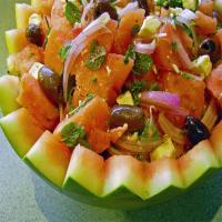 Watermelon, Feta and Black Olive Salad image
