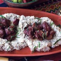 Spicy Lamb with Charred Eggplant Purée and Pita_image