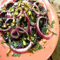 Beet Salad With Red Onion, Mint and Pistachios_image