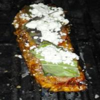 Marinated Grilled Salmon With Tomato, Basil, and Goat Cheese_image