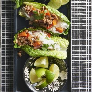 Asian Pork Lettuce Wraps with Coconut-Lime Rice_image