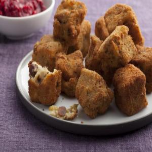 Second Day Fried Stuffing Bites with Cranberry Sauce Pesto image