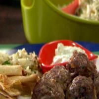 Greek Meatballs with Tzatziki and Orzo with Feta and Walnuts_image