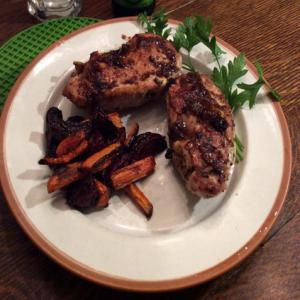 Kale stuffed Pork Chops with Maple Fig Glaze Recipe - (4/5)_image