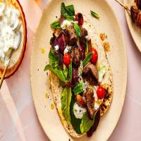 Greek Style Lamb Kabobs With Pita and Tzatziki Sauce Recipe_image