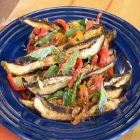 Roasted Eggplant Salad with Soy, Sesame and Charred Peppers_image