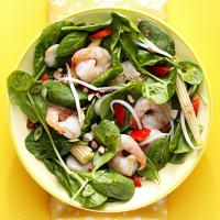 Warm Szechuan Shrimp and Spinach Salad image