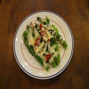 Asparagus salad with creamy mustard sauce image
