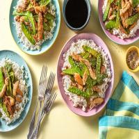 Teriyaki Chicken Stir-Fry with Snow Peas over White Rice_image