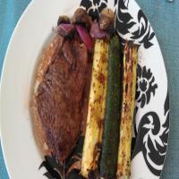 Johnny Garlic's Grilled Peppered Steak With Cabernet Balsamic Sa image