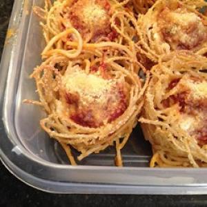 Spaghetti and Meatballs Muffin Bites_image