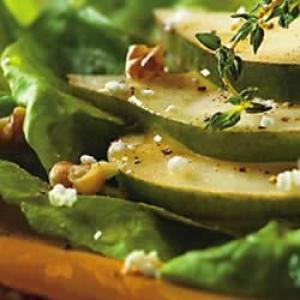 Green Apple Salad with Toasted Almonds, Shaved Cheese and Apple Cider Vinaigrette_image