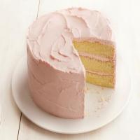 Lemon Chiffon Cake with Strawberry Frosting image