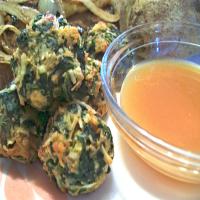 Hot Spinach Balls & Spicy Mustard Sauce_image