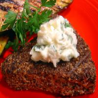 Pepper- Grilled Tuna Steak With Parsley- Garlic Butter image