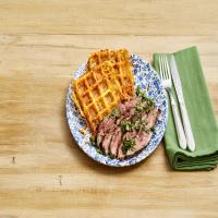 Flank Steak with Cheesy Waffle Hash Browns_image