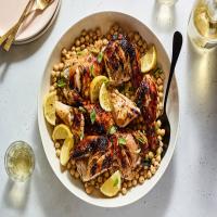 Grilled Spatchcocked Chicken With Honey, Chile and Lemon_image