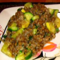 Lentil and Bulgur Pilaf With Green and Yellow Squash_image