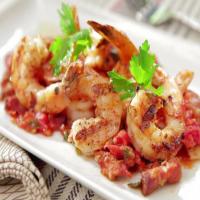Grilled Shrimp with Bacon, Tomato and Scallion Vinaigrette_image