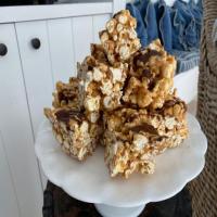 Chewy Peanut Butter Popcorn Bars image