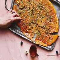 Saffron-Rose Water Brittle with Pistachios and Almonds image